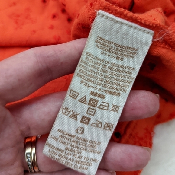 𝅺free PEOPLE orange dream eyelet cut away halter tank top xs - Picture 6 of 9